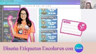 Como hacer Etiquetas escolares personalizadas en Canva [upl. by Akiem]