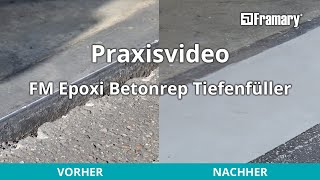 Tiefe Löcher Risse und Fugen am Betonboden selbst reparieren  FM Epoxi Betonrep Tiefenfüller [upl. by Roi]