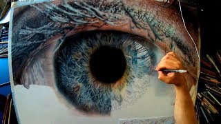 Eye drawing  Hyperrealistic Colored Pencils [upl. by Naivatco]