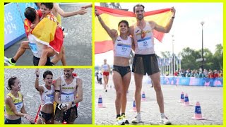 🇪🇸 Alvaro Martin amp Maria Perez 🥇 Gold in Mixed Marathon Relay [upl. by Yerfej918]