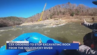 TDEC orders CSX to ‘immediately cease and desist’ removing rock from Nolichucky [upl. by Cori911]