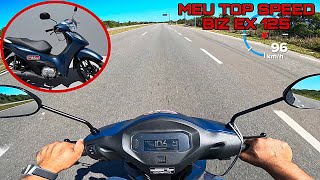 MEU TOP SPEED NOVA HONDA BIZ EX 2025 [upl. by Nohtanoj]