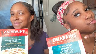 Trying ZATARAINS Blacked Chicken Alfredo amp Shrimp Alfredo [upl. by Azeria]