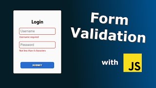 JavaScript Form Validation [upl. by Glarum]