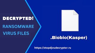 Biobio Ransomware Decryptor  Remove Biobio Kasper Virus and Recover Encrypted Data [upl. by Acirtap]