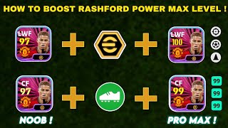 HOW TO BOOST FREE RASHFORD POWER MAX LEVEL  EFOOTBALL 2024 MOBILE [upl. by Marder]