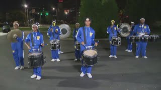 Warrensville Heights High School marching band drum line on WKYC [upl. by Ycak313]