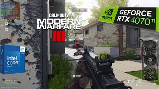 Call of Duty Modern Warfare III 4K  RTX 4070 Ti  i714700K  Extreme Settings  DLSS OnOff [upl. by Doti]