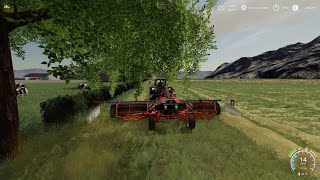 Windrowing Hay with the Kuhn Merge Maxx 902  Flat Map  Episode 7  Farming Simulator 19 [upl. by Grimbald728]