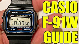 Casio F91W User Guide – How to Set Time Date and More [upl. by Pinzler]