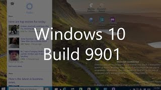 Windows 10 Build 9901 Cortana new apps updated taskbar Settings and more [upl. by Nnyleak662]