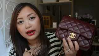 Reveal Chanel Mini Square Bag in Burgundy [upl. by Warde]