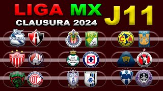 FECHAS HORARIOS Y CANALES PARA LA JORNADA 11 DE LA LIGA MX CLAUSURA 2024 [upl. by Latia]