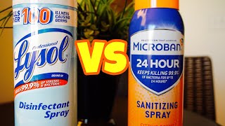 Lysol VS Microban  Sanitizing Spray Comparison [upl. by Kalila894]