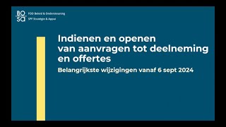 EProcurement indienen amp openen van aanvragen tot deelneming amp offertes Belangrijkste wijzigingen [upl. by Korey162]