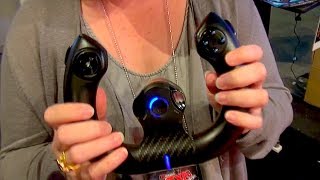 Sit Vibrate Drive Charge Gamer Gizmos at EB games expo from GioTeck [upl. by Attenaej]