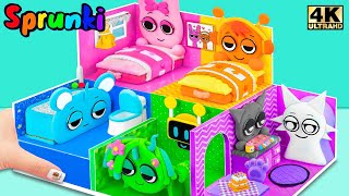 Incredibox Sprunki  Build 5 Color House with Wenda Gray Room amp Pinki Oren 2 Bedroom for Cardboard [upl. by Anik]