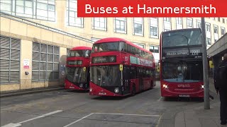 Buses At Hammersmith Bus Station [upl. by Anirdna]