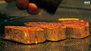 Rare Wagyu Beef  Teppanyaki in Kyoto Japan [upl. by Thorman]