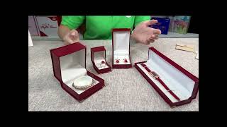 Unique Jewelry Bracelet Earring Box With Red Crocodile Texture Live Commentary [upl. by Charline]