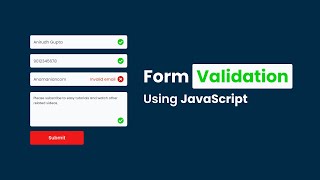 How To Make Form Validation Using JavaScript  Validate Form Using JavaScript [upl. by Burrus]