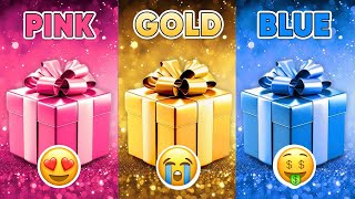 Choose Your Gift💝🎁 3 gift box challenge  PinkGold or Blue chooseyourbox chooseyourgift [upl. by Atimed]