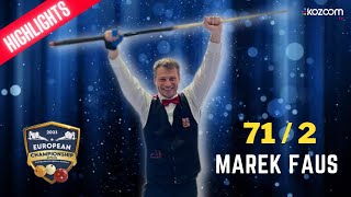 Highlights I EUROPEAN CHAMPIONSHIP 2023 Final Balkline 712  Willy Gerimont vs Marek Faus [upl. by Hera]