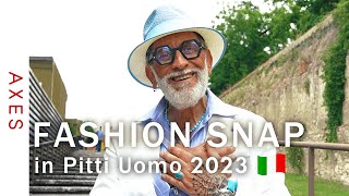 【ファッションスナップinイタリア🇮🇹】初のメンズ編！お洒落イケおじを世界最大メンズ見本市ピッティウォモでスナップ！｜Street style in PITTI UOMO 2023 [upl. by Lucine669]