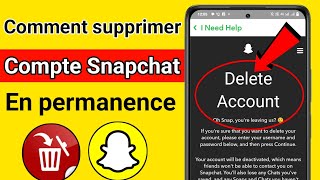 Comment supprimer un compte Snapchat  Supprimer définitivement le compte Snapchat 2024 [upl. by Vasiliu]