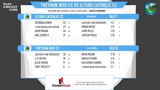 ECB Friendly  Theydon Bois CC Friendly XI v Ilford Catholic CC Friendly A [upl. by Anomahs]