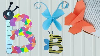 letter B craft idea and three butterfly craft idea [upl. by Ocire]