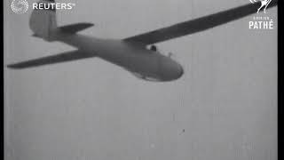 Young lady crosses the English Channel in a glider 1934 [upl. by Imailiv636]