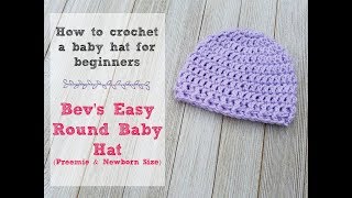 How to Crochet an EASY newborn or preemie hat [upl. by Ahsini]