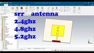 24GHz Split Ring Resonator Structure on Microstrip Patch Antenna Design CST software [upl. by Unity]