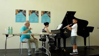 Masterclass with Sir James Galway Part I Julin Cheung age 9 playing Chaminade Concertino [upl. by Imtiaz431]