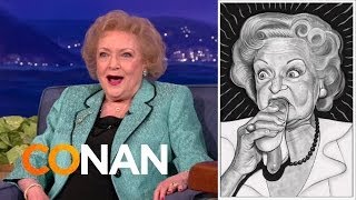 Betty Whites Hot Dog Fan Art  CONAN on TBS [upl. by Odlaniger]