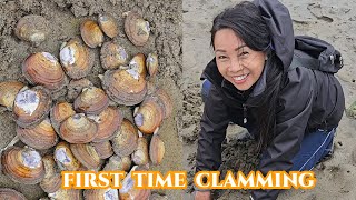 First Time Clamming in Oregon Coast  Siletz Bay [upl. by Coriss571]