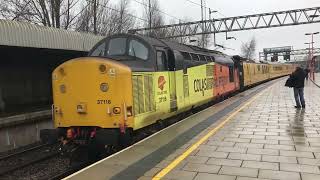 Intercity 37254 and Colas Rail Freight 37116 at Stafford with the Network Railway Test Train WCML [upl. by Nosiddam]