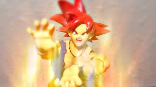 Goku Turns Super Saiyan God Against Broly  Dragon Ball Z Stop Motion God Goku Vs Golden Frieza [upl. by Aleafar]