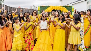 Aanyas Party Dance ll Modhaledham Party ll Half Saree Function ll Dance Cover ll Dallas Texas ll [upl. by Oirretno]