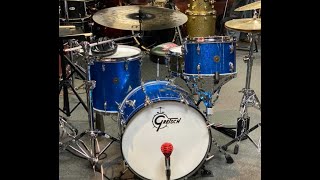 Mike Johnston gives away his Vintage Gretsch Round kit at Bentley’s Drum Shop Clinic [upl. by Allistir]