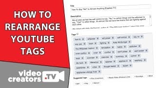 How To Rearrange YouTube Tags [upl. by Chainey713]