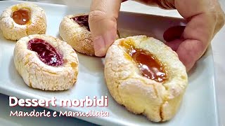 DESSERT MORBIDI ALLE MANDORLE con Marmellata GLUTENFREE ricetta facile e veloce [upl. by Meijer]