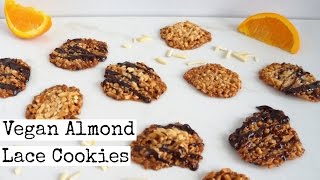 Vegan Florentine Cookies  Almond Lace Cookies [upl. by Eelyk]