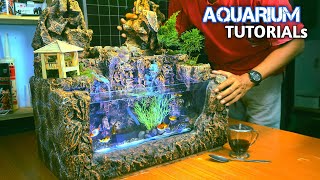 Amazing Aquarium Fish Tank Decoration for The Corner of The Room  AQUARIUM DECORATIONS IDEAS [upl. by June]