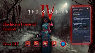 Diablo IV  Hechicera Inmortal Firebolt Foso 147 en 10 minutos [upl. by Ellecrad505]