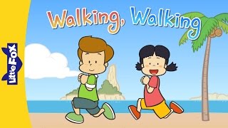 Walking Walking  Nursery Rhymes  Action  Little Fox  Animated Songs for Kids [upl. by Fugere730]