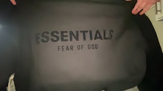 Black Essentials Fear of God Hoodie UnboxingReview [upl. by Itsyrk155]