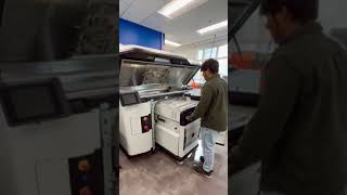 Loading the build unit into the HP Jet Fusion 5200 Series Industrial 3D Printing Solution [upl. by Aronle]