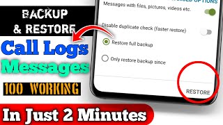 Backup And Restore Deleted Call Logs And SMS From Android Phone 2023  Deleted Call History Recovery [upl. by Niltag]